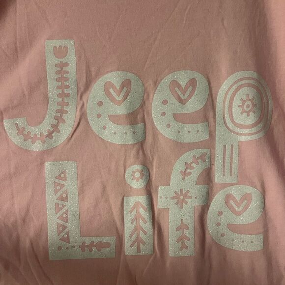 Bella Canvas - light pink / white glitter JEEP LIFE tee - Picture 3 of 6